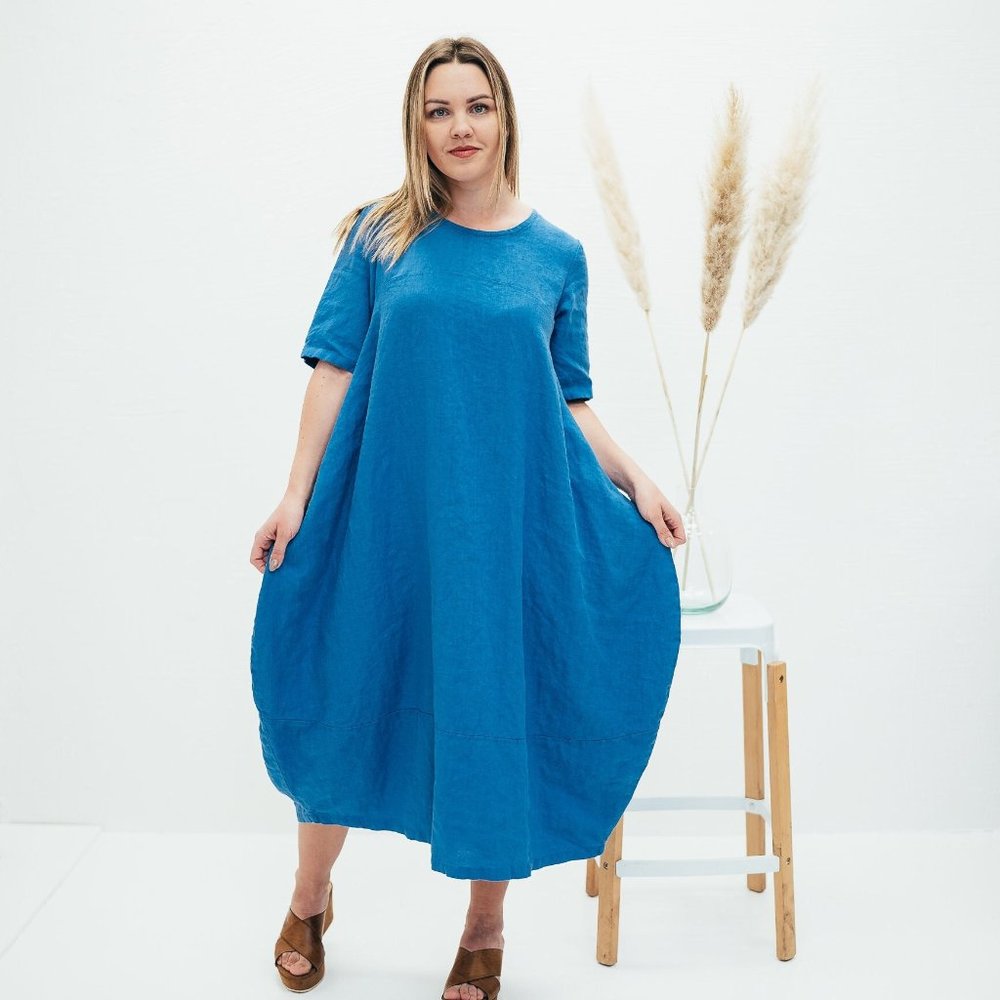 Linen Dress Annmary Linen Dress Plus size Dress Pockets